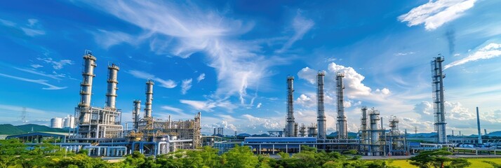 Obraz premium engineering and technological of industrial plants and facilities large-scale infrastructure including refineries, power plants, and pipelines