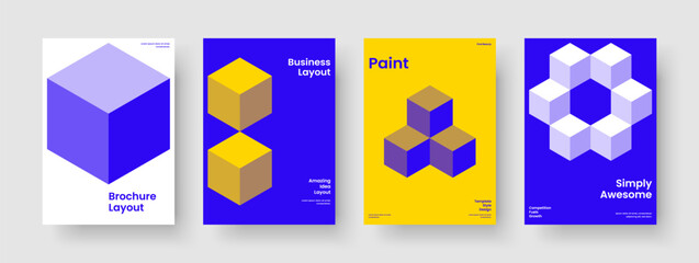 Fototapeta premium Geometric Flyer Layout. Abstract Business Presentation Template. Modern Report Design. Background. Brochure. Poster. Book Cover. Banner. Portfolio. Brand Identity. Pamphlet. Advertising. Notebook
