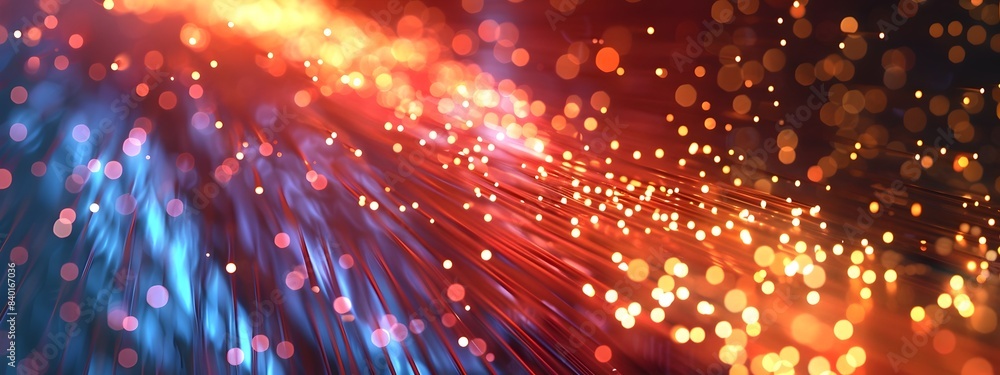 Poster fiber optic data transfer abstract visualization of high speed digital communication