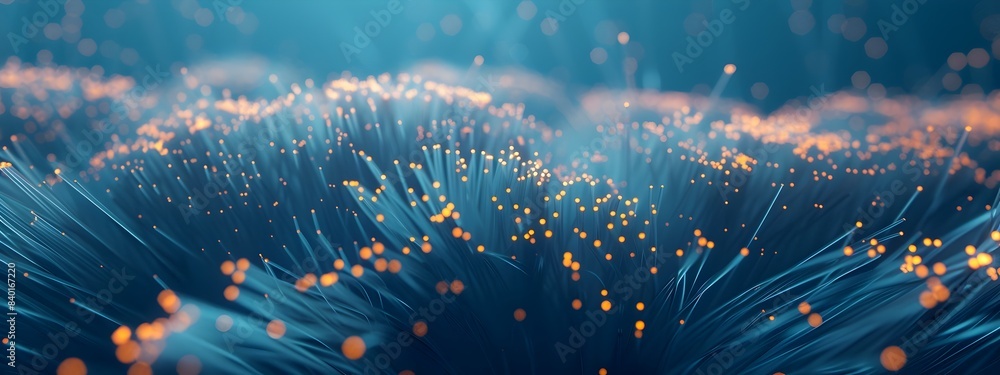 Poster 3d rendered visualization of fiber optic network coverage area