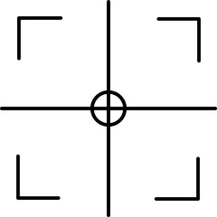 Crosshair, gun sight vector icons. Bullseye, red target or aim symbol. Military rifle scope, shooting mark sign. Target aim. Set of targets and destination. Focus icon