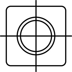 Crosshair, gun sight vector icons. Bullseye, red target or aim symbol. Military rifle scope, shooting mark sign. Target aim. Set of targets and destination. Focus icon