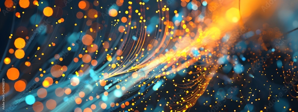 Poster upgrading fiber optic network an abstract representation of modernizing digital connectivity