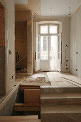 Explore a modern apartment room being renovated for relocation, inspiring your own home makeover.