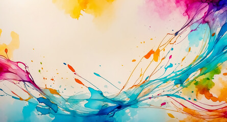 Obraz premium Abstract Watercolor Background with Colorful Splashes
