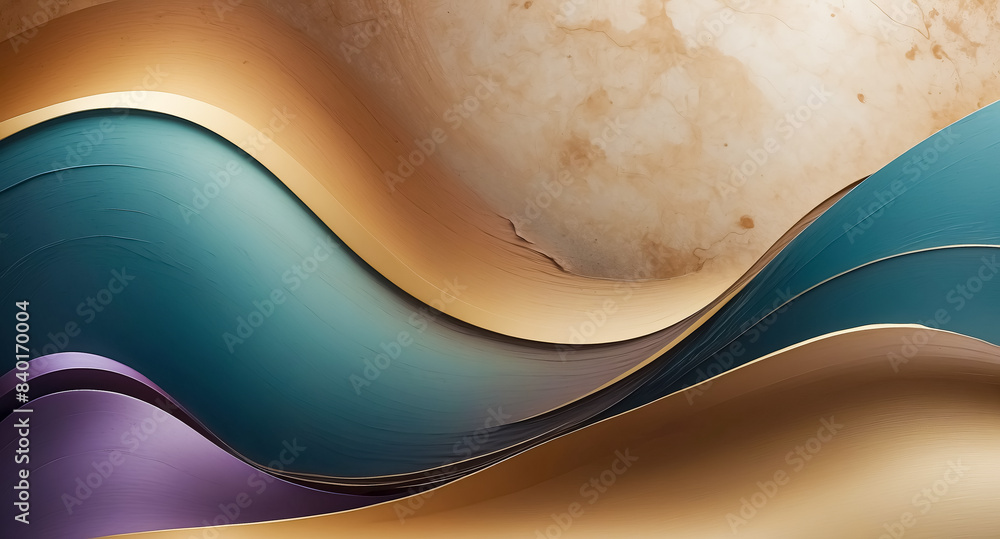 Poster abstract background with wavy lines and grunge texture