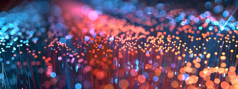Poster efficient fiber optic network abstract digital infrastructure and technology concept