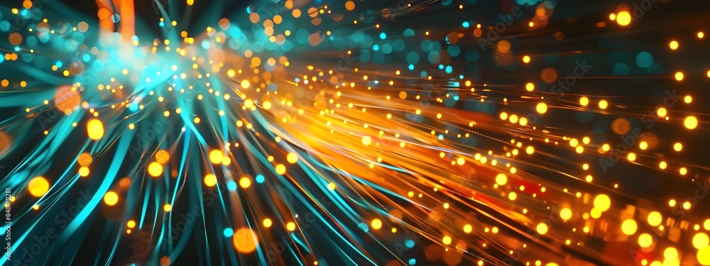 Poster fiber optic network efficiency visualizing high speed data transmission