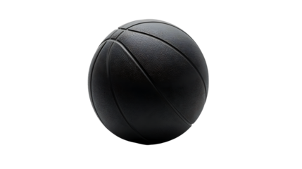 Black basketball isolated on transparent background