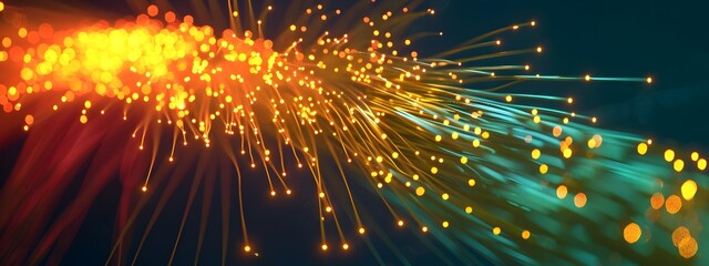 Detailed 3D Rendering of Fiber Optic Cable Fusion Process for Data Connectivity