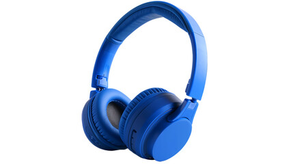 blue wireless design headphone isolated on transparent background