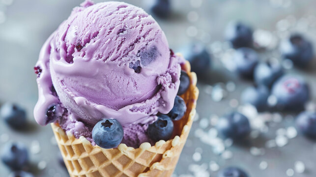 ice cream with berries