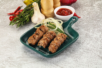 Beef kebab minced meat with onion