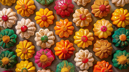 colorful biscuits in a basket