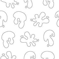 Splash ink blot. Seamless pattern. Coloring Page. Decorative fluid shape. Vector drawing. Design ornaments.