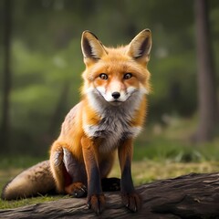 red fox  cub vulpes in the wild