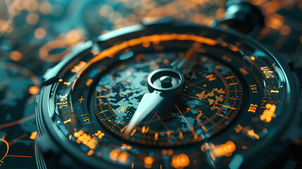 The digital compass: A strategic explorer for businesses, Vision crisis, Mission path, Agency creative, Digital strategy, Market decision, Achievement strategy, Financial stock, Company vision