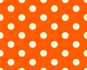 polka dots on an orange background