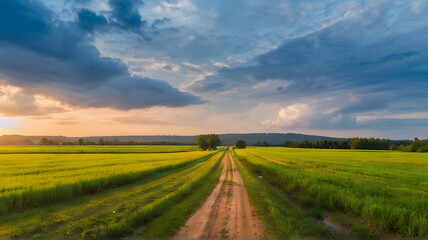 Fototapeta premium Beautiful countryside panorama early foggy morning in italian tuscany. Autumn rural landscape