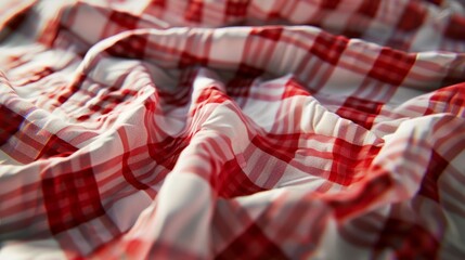 Fototapeta premium The Red Plaid Fabric