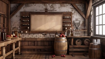 Rustic Cider Tasting Room Blank Business Cards Apple Crates and Cider Press for Craft Beverage Branding and Marketing