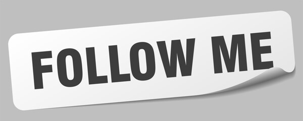 follow me sticker. follow me label