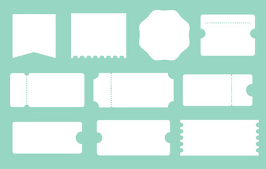 白いシンプルなクーポン・チケットセット