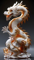 Fototapeta premium Exquisitely Crafted Golden Dragon Figurine Captivating Mythological Masterpiece