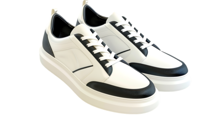Fashionable sneakers isolated on transparent background