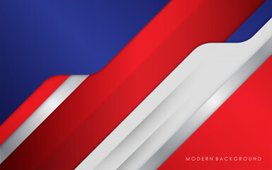 Modern abstract background blue and red with white colorful