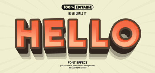 Hello text effect editable text style.