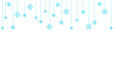 Vector design of hanging snow in blue