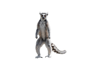 lemur standing on its hind legs isolated on white background © fotomaster