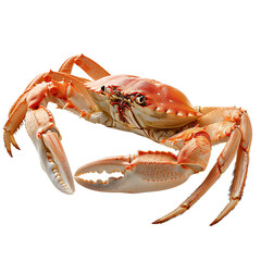 Red crab on transparent background.