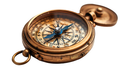 old compass on a white background