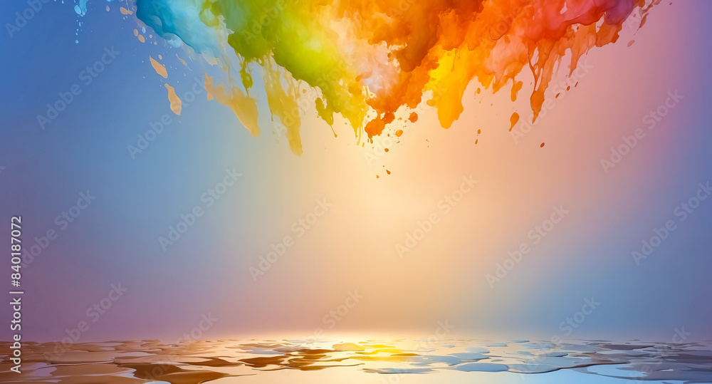 Poster abstract colorful background with splashes of paint