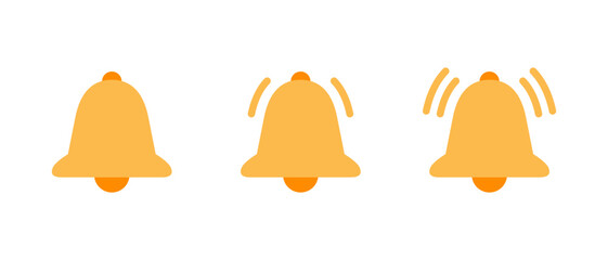 Notification ringing bell icon in flat style