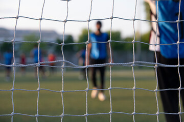 Boys playing football