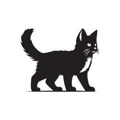 Black Cat Silhouette - Perfect for Halloween and Dark-Themed Designs
