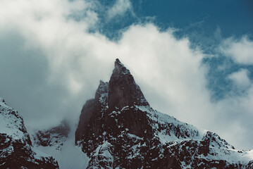 Mountain peaks near Morskie Oko Lake in Poland at Winter. Tatras range © Roxana