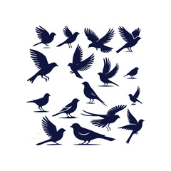 bird silhouette Clip art isolated vector illustration on white background