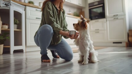 The Woman Feeding Dog
