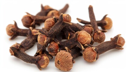 Obraz premium dried cloves isolated on white background. healthy food ingredients concept for designer