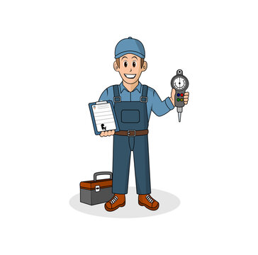 Boy Technician Cartoon Character Vector Illustration