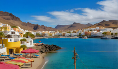 Fototapeta premium Colourful Puerto de Mogán on Gran Canaria Island, Canary Islands, Spain