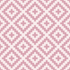 Fototapeta premium Seamless pattern with pink kilim design