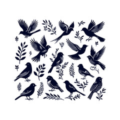 bird silhouette Clip art isolated vector illustration on white background