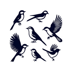 Fototapeta premium bird silhouette Clip art isolated vector illustration on white background