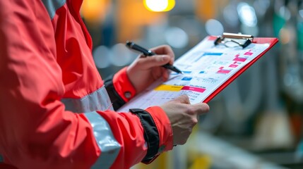 The worker with clipboard