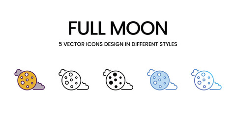 Full Moon icons vector set stock illustration. © vector squad